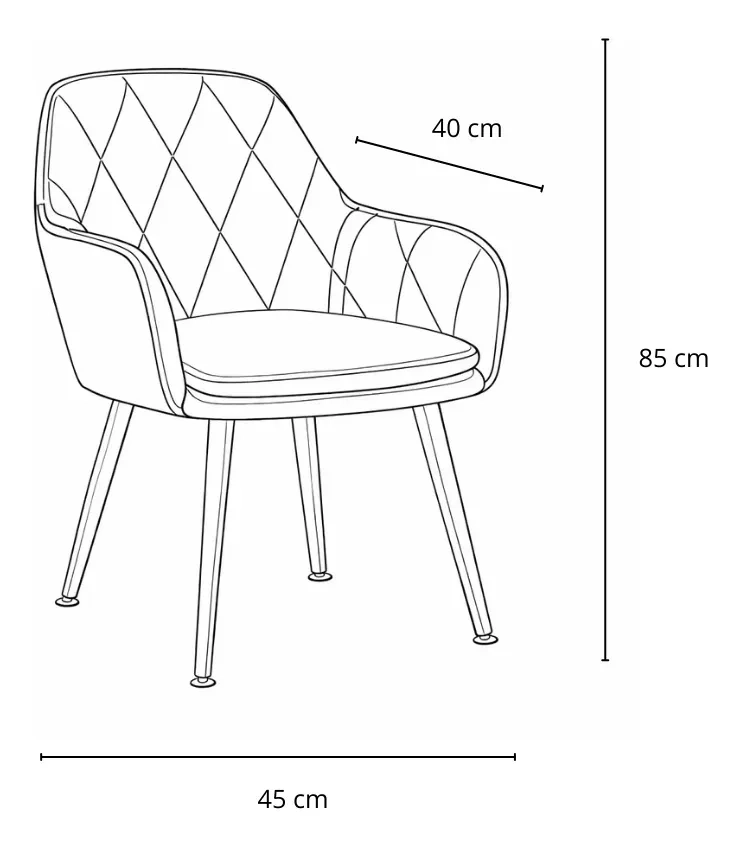 PACK 2 SILLA POLTRONA O SITIAL DE TERCIOPELO DISEÑO ROMBO DIAMANTE VERDE PARAS DORADAS LUX - 3