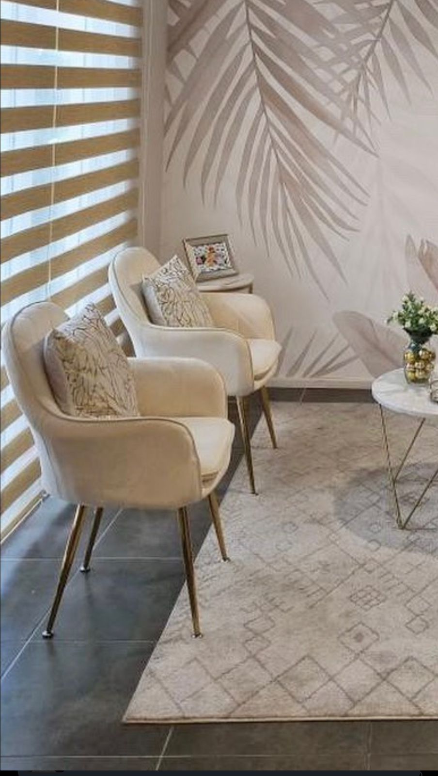 PACK HABITA2 TERCIOPELO BEIGE 2 SILLA POLTRONA O SITIAL DE DISEÑO ROMBO DIAMANTE PATAS DORADAS LUX - 2