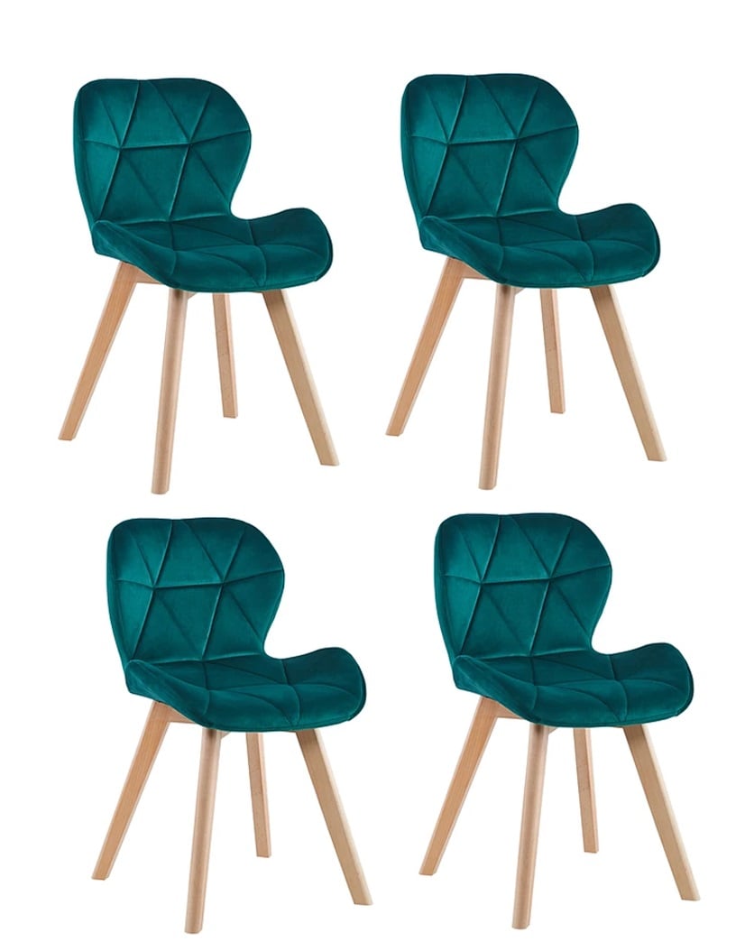 PACK 4 SILLA DE COMEDOR O RECIBO TERCIOPELO VELVET VERDE - 1