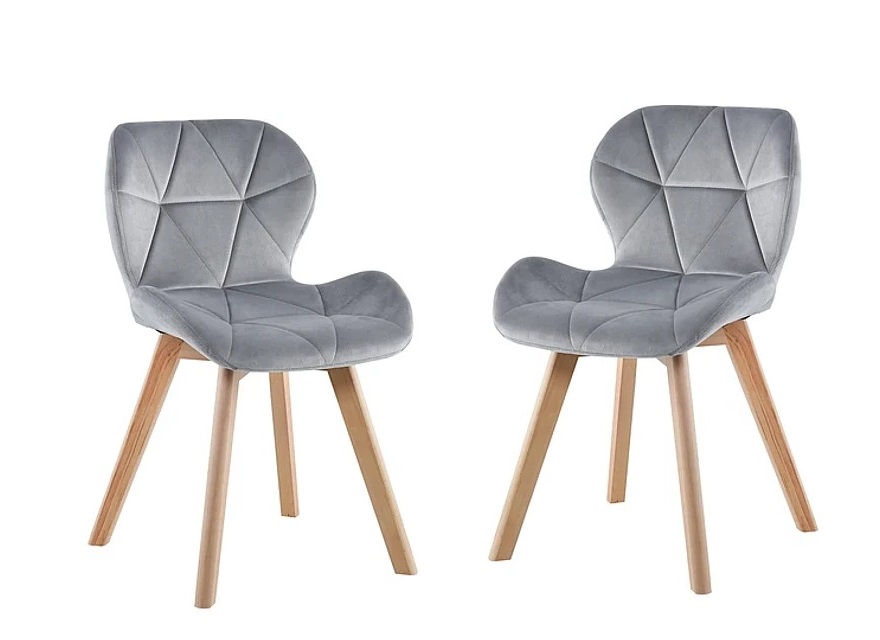 PACK HABITA2 / TABLERO TERCIADO TERCIOPELO GRIS 2 SILLA DE COMEDOR O RECIBO VELVET - 1