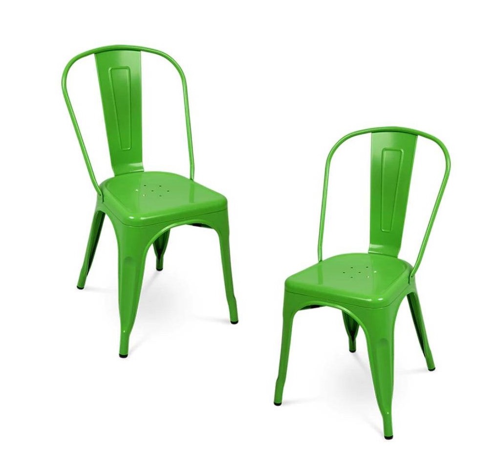 PACK 2 SILLA TOLIX PARA COMEDOR DE METAL VERDE - 1