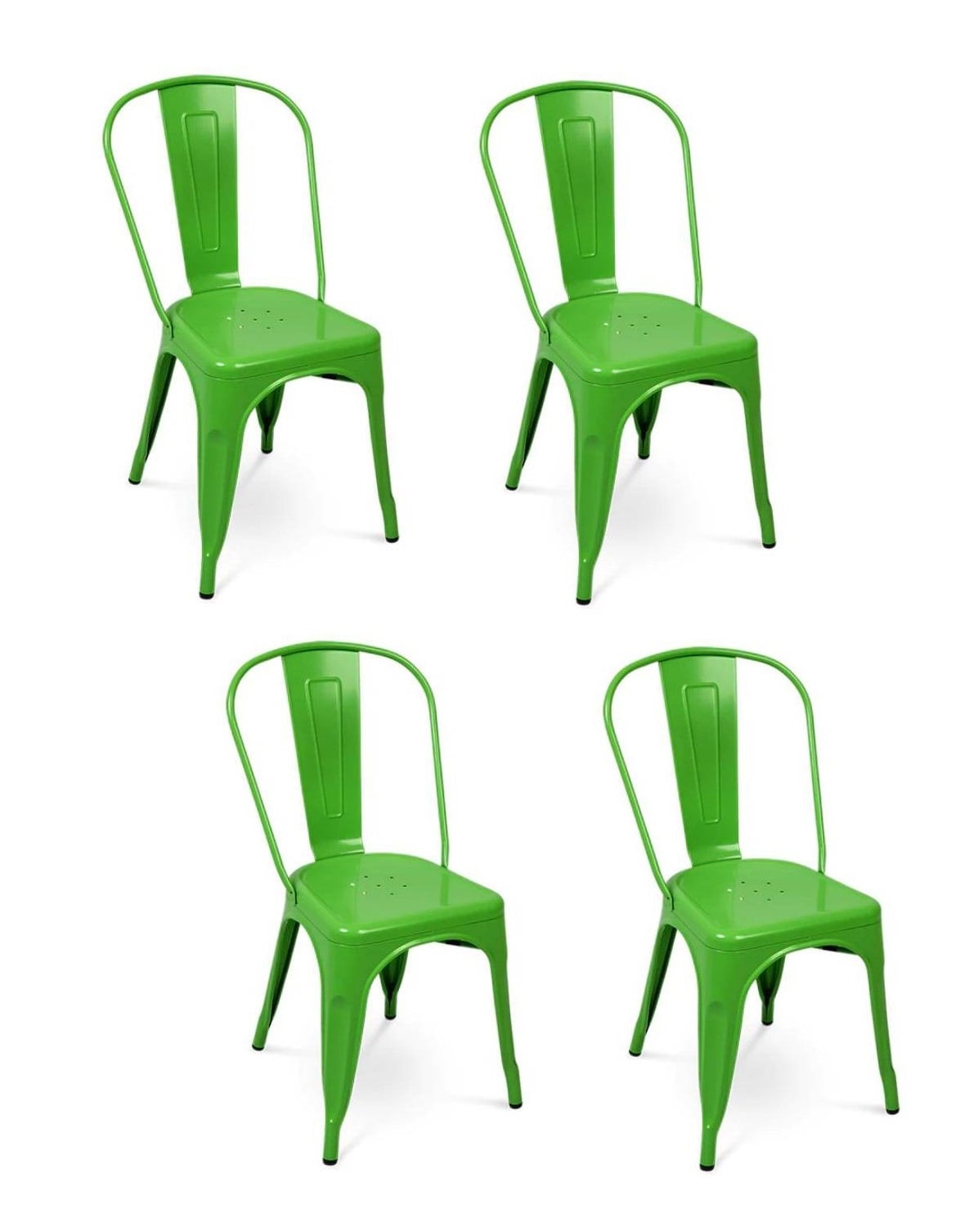 PACK 4 SILLA TOLIX PARA COMEDOR DE METAL VERDE - 1