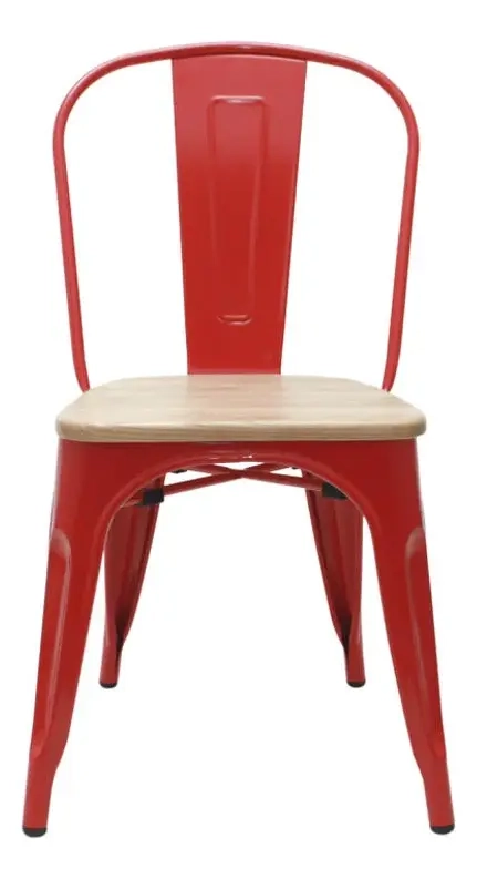 PACK HABITA2 ROJO 4 SILLA TOLIX CON ASIENTO DE MADERA CLARA - 6