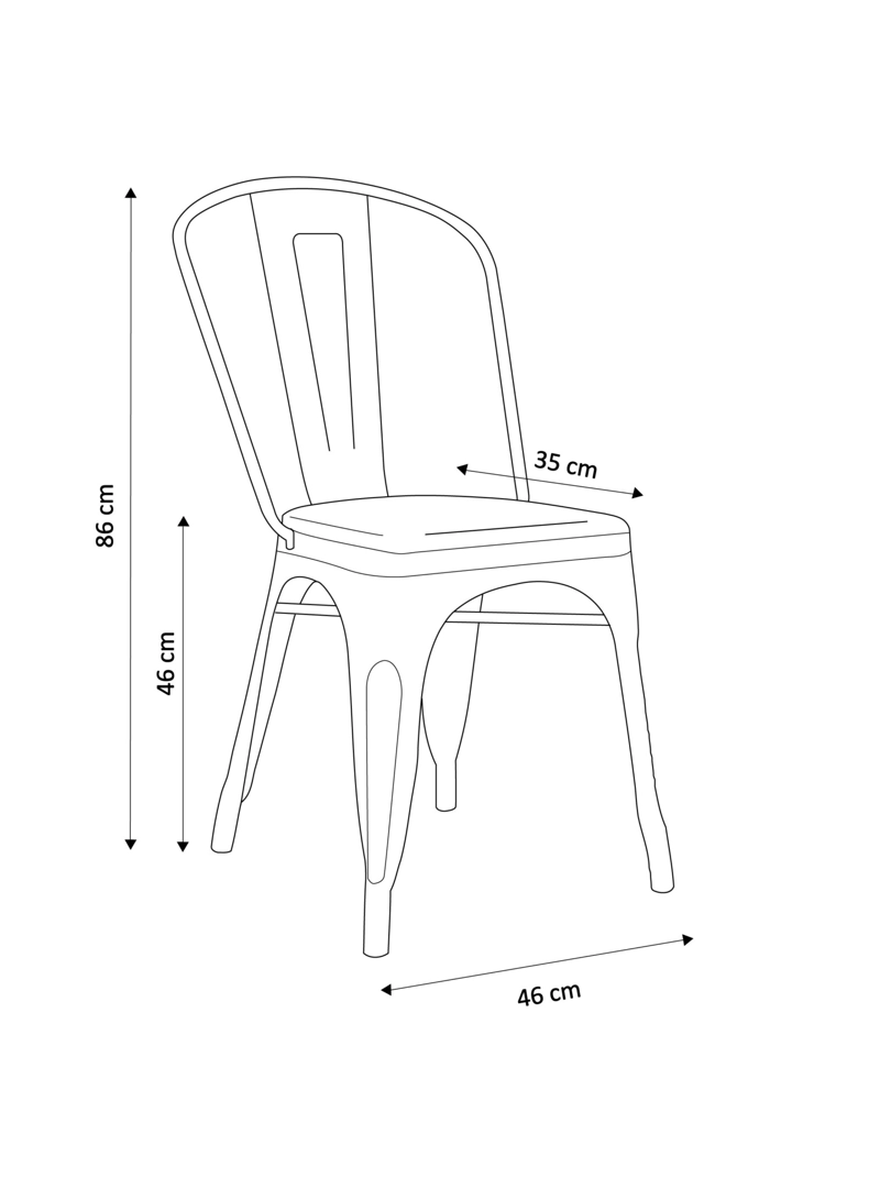 PACK 6 SILLA TOLIX CON ASIENTO DE MADERA CLARA NEGRO - 3