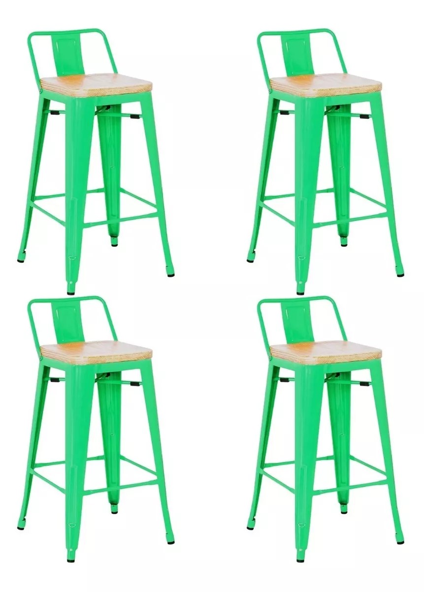 PACK HABITA2 VERDE 4 TABURETE TOLIX DE MADERA 66CM - 1