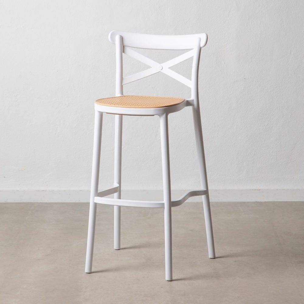 PACK 4 TABURETE O PISO SENA POLIPROPILENO PARA TERRAZA O DESAYUNADOR 75CM - BLANCO - 2