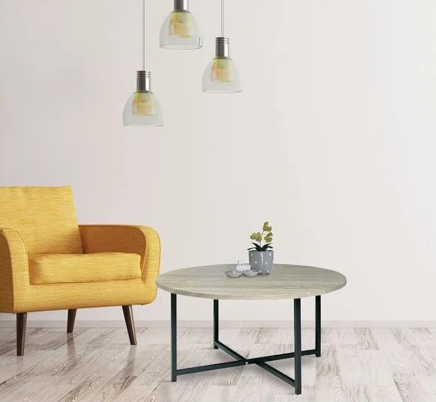 MESA CENTRO HABITA2 NATURAL ACERO - 2