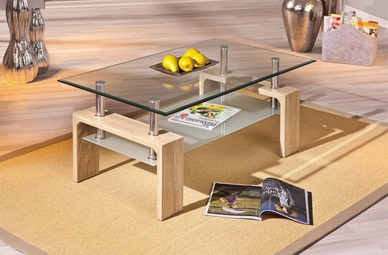 MESA CENTRO HABITA2 VIDRIO RECTANGULAR NATURAL - 2