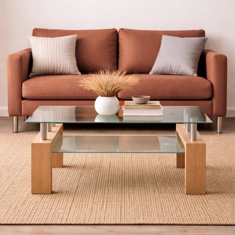 MESA CENTRO HABITA2 VIDRIO RECTANGULAR NATURAL - 4