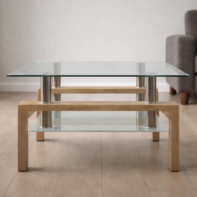 MESA CENTRO HABITA2 VIDRIO RECTANGULAR NATURAL - 7