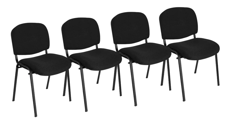 PACK 4 SILLA PARA OFICINA O SALA DE ESPERA MEETING - NEGRO - 1