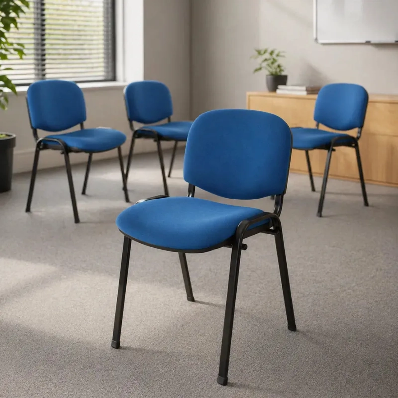 PACK 4 SILLA PARA OFICINA O SALA DE ESPERA MEETING - AZUL - 1