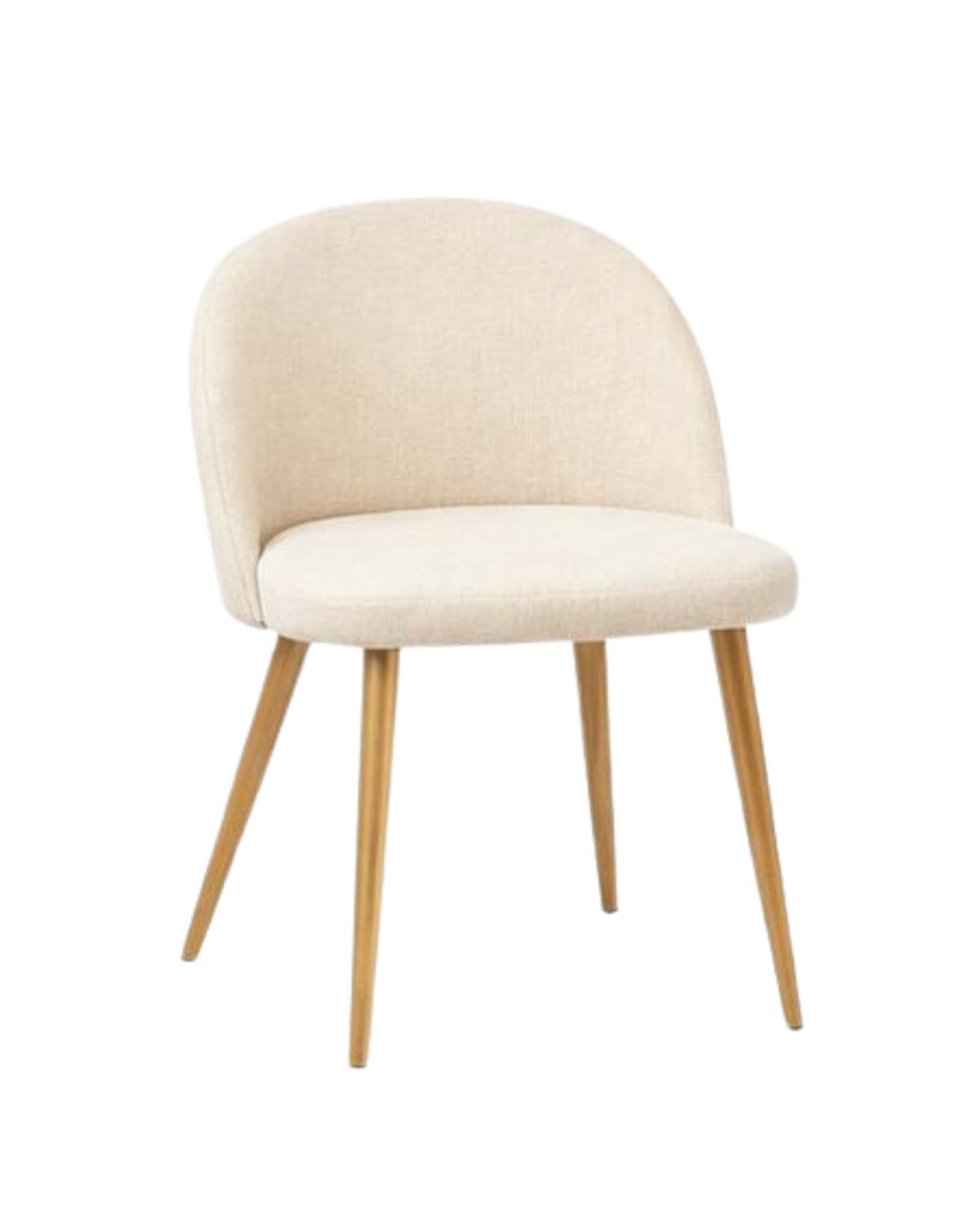 PACK 4 SILLA SITIAL TELA LINO NORDIC BEIGE PATAS METÁLICAS COLOR MADERA BEIGE - 4