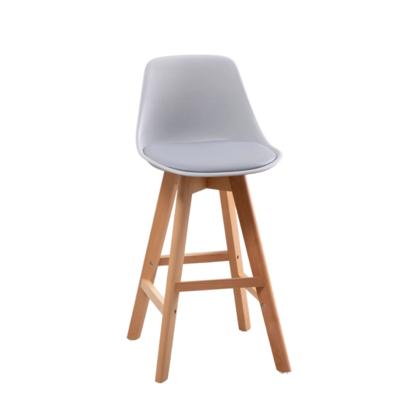 TABURETE DE MADERA TERRY ACOLCHADO 61 CM - NEGRO - 1