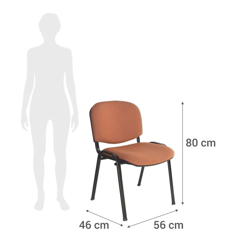 PACK 2 SILLA PARA OFICINA O SALA DE ESPERA MEETING ROJO - 2