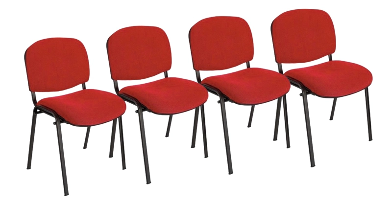 PACK 4 SILLA PARA OFICINA O SALA DE ESPERA MEETING ROJO - 1