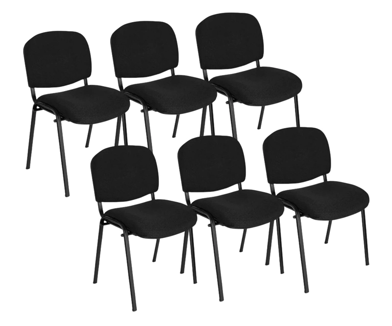PACK 6 SILLA PARA OFICINA O SALA DE ESPERA MEETING - NEGRO - 1