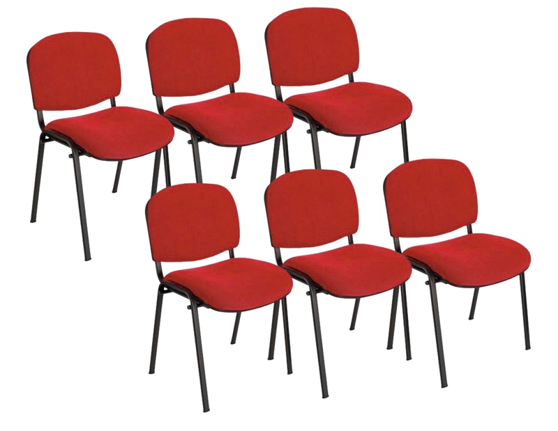 PACK 6 SILLA PARA OFICINA O SALA DE ESPERA MEETING ROJO - 1