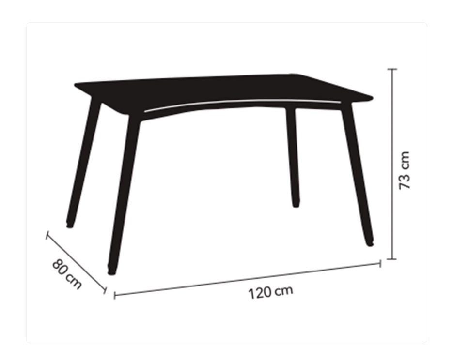 MESA HABITA2 EAMES RECTANGULAR 120X80 CM NEGRO - 3