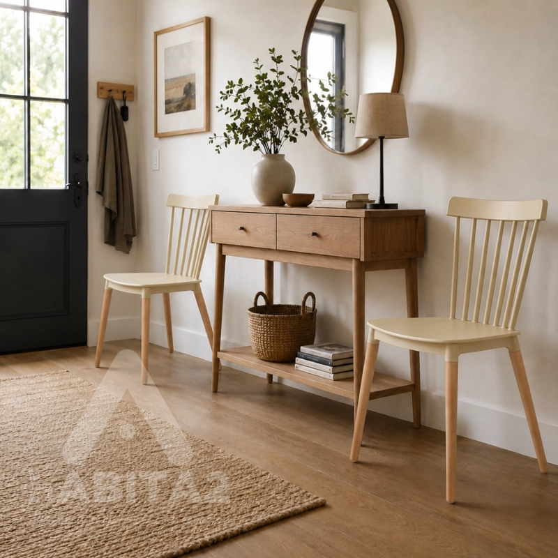 PACK 6 SILLA WINDSOR ESTILO RETRO VINTAGE BEIGE - 5