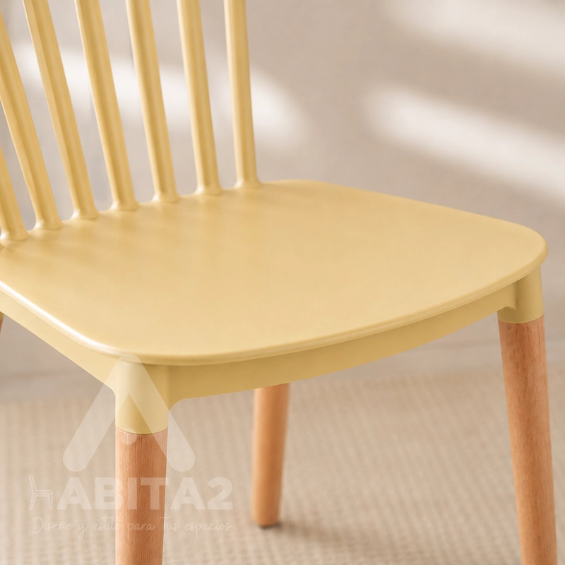 PACK 6 SILLA WINDSOR ESTILO RETRO VINTAGE BEIGE - 6