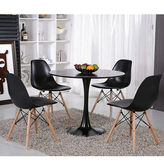 MESA DE COMEDOR TULIP 100CM - NEGRA - 4