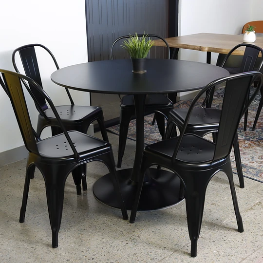 MESA DE COMEDOR TULIP 100CM - NEGRA - 5