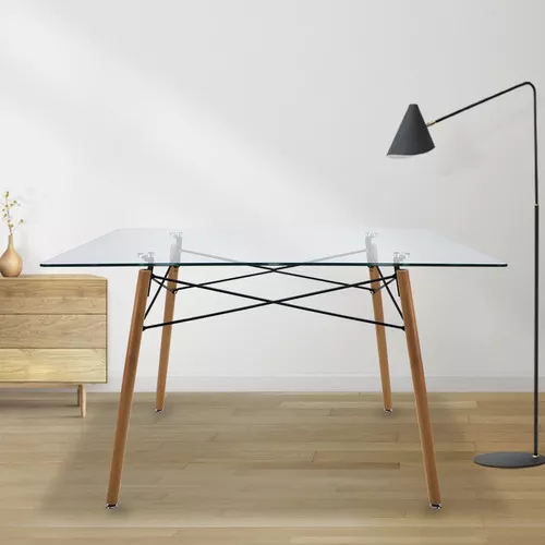 MESA HABITA2 RECTANGULAR VIDRIO CHARLES ACERO - 4