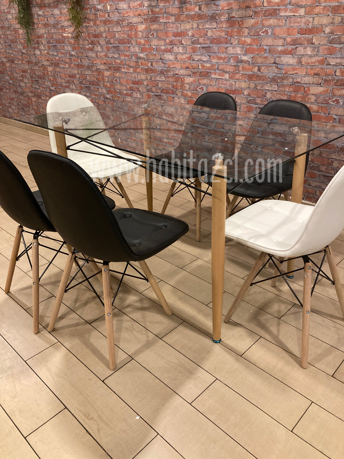 MESA HABITA2 RECTANGULAR VIDRIO CHARLES ACERO - 5