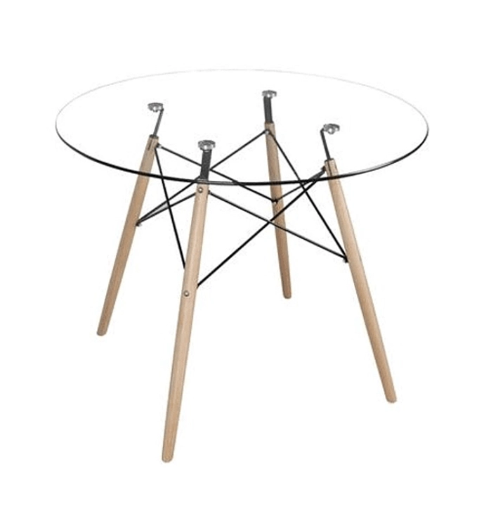 MESA HABITA2 EAMES REDONDA 120 CM VIDRIO - 1