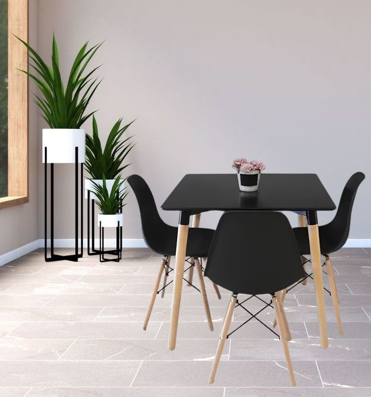 MESA HABITA2 CUADRADA NEGRO 80X80X74 ACERO - 2