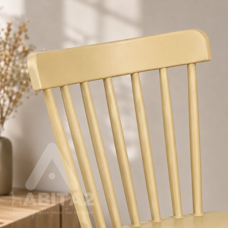 PACK 2 SILLA WINDSOR ESTILO RETRO VINTAGE BEIGE - 6