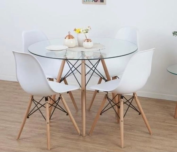 MESA HABITA2 EAMES REDONDA 100 CM VIDRIO - 4