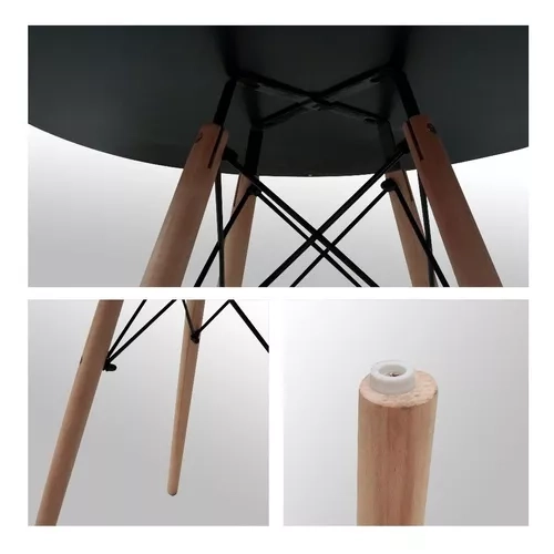 MESA EAMES REDONDA 80 CM NEGRO - 3