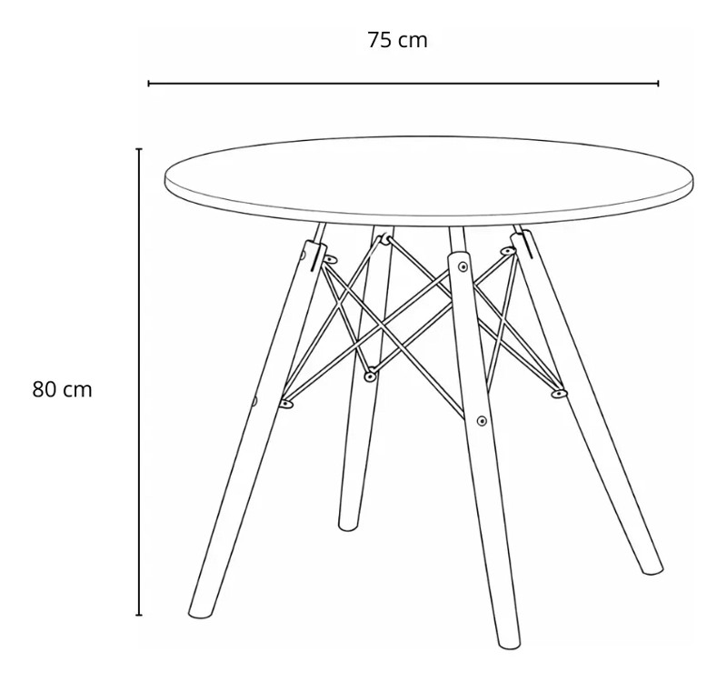 MESA HABITA2 EAMES REDONDA 80 CM BLANCO - 3