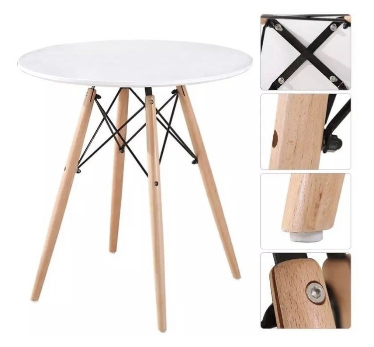 MESA HABITA2 EAMES REDONDA 80 CM BLANCO - 3