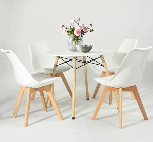 MESA HABITA2 EAMES REDONDA 80 CM BLANCO - 4