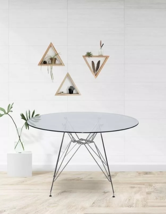 MESA DE VIDRIO SILVER 80CM - 2