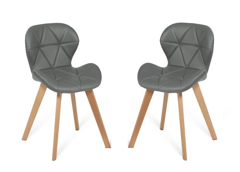 PACK 2 SILLA ACOLCHADA RESISTENTE RADAR WOOD - GRIS - 1