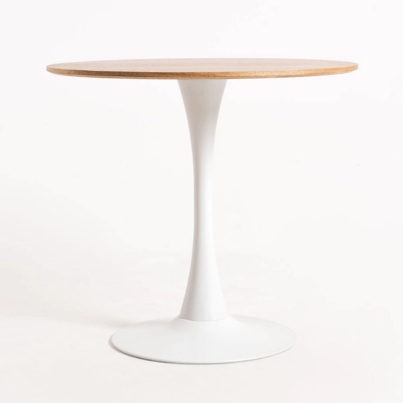 MESA COMEDOR HABITA2 TULIP 80CM MADERA METAL - 1