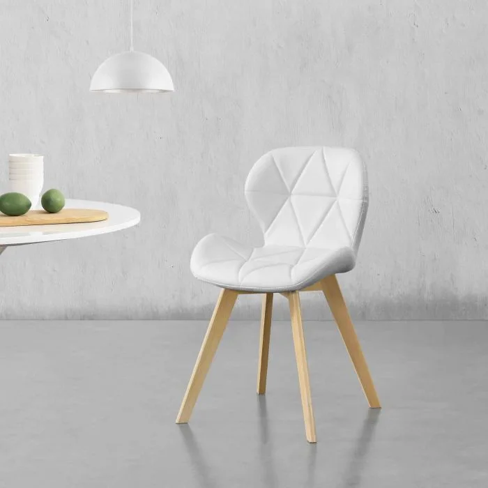 PACK 2 SILLA ACOLCHADA RESISTENTE RADAR WOOD - BLANCO - 4