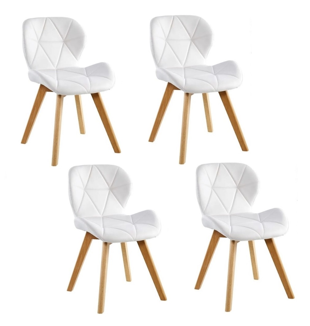 PACK 4 SILLA ACOLCHADA RESISTENTE RADAR WOOD - BLANCO - 1