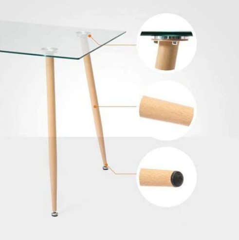 MESA HABITA2 PRINCE 120X80 NATURAL ACERO - 3