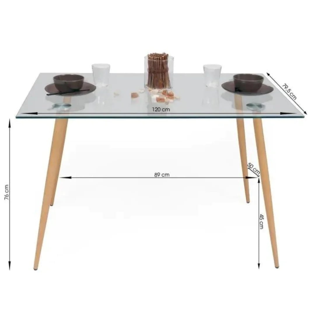 MESA HABITA2 PRINCE 120X80 NATURAL ACERO - 4