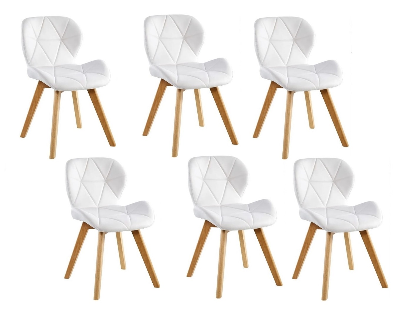 PACK 6 SILLA ACOLCHADA RESISTENTE RADAR WOOD BLANCO - 1