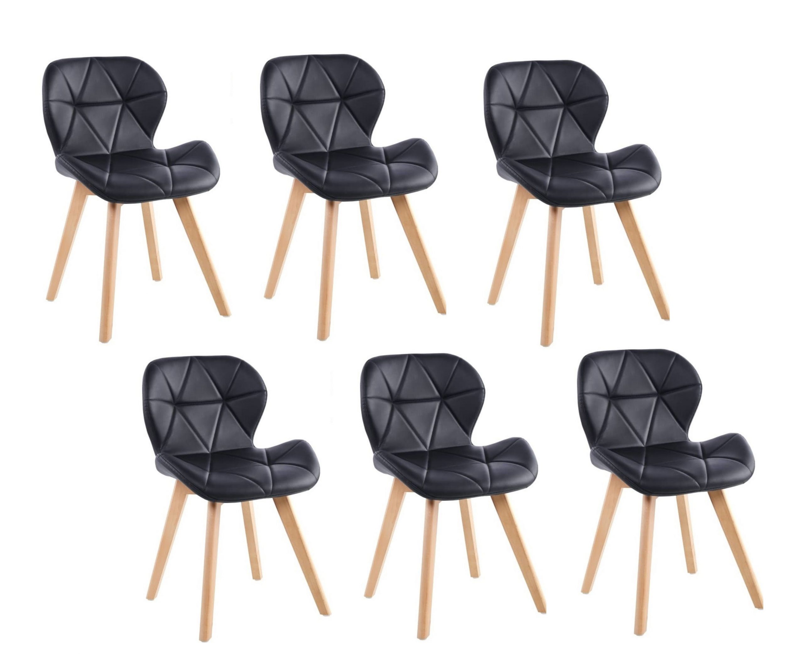 PACK 6 SILLA ACOLCHADA RESISTENTE RADAR WOOD NEGRO - 1