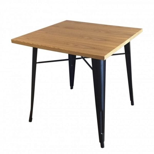 MESA TOLIX MADERA METAL 80X80 PARA CAFETERIA O RESTAURANTE - 4