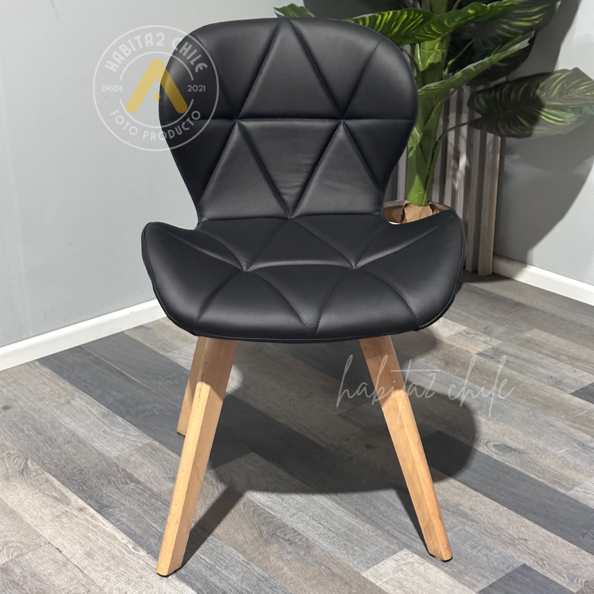 PACK 2 SILLA ACOLCHADA RESISTENTE RADAR WOOD - NEGRO - 4