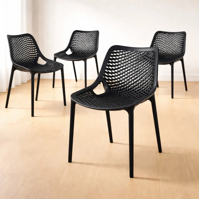 PACK 4 SILLA POLIPROPILENO CITY - NEGRO - 1
