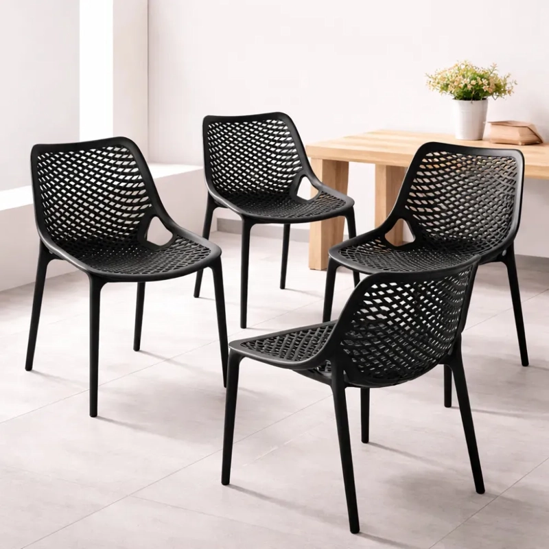 PACK 4 SILLA POLIPROPILENO CITY - NEGRO - 6